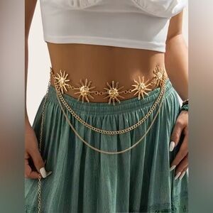 Celestial Vintage Layered Chain Belt For Women 43”